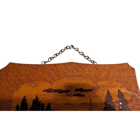 Vtg Harold E Bauerle Wood Inlay Plaque Marshalltown Iowa Exotic Woods Marquetry - Picture 4 of 7